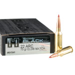 20 Rounds of .22 ARC Ammo by Hornady BLACK- 75gr ELD Match