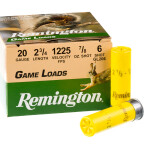 250 Rounds of 20ga Ammo by Remington - 7/8 ounce #6 shot