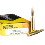 20 Rounds of .270 Win Ammo by Black Hills Gold - 130gr TSX