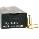 50 Rounds of 9mm Ammo by Igman - 124gr FMJ