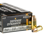 50 Rounds of 9mm Ammo by Fiocchi - 115gr JHP