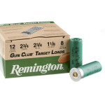 250 Rounds of 12ga Ammo by Remington Gun Club - 1 1/8 ounce #8 shot