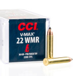 50 Rounds of .22 WMR Ammo by CCI  V-Max - 30gr Polymer Tipped