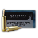 20 Rounds of .270 Win Short Mag Ammo by Federal - 130gr SP