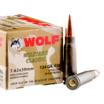 1000 Rounds of 7.62x39mm Ammo by Wolf WPA Military Classic - 124gr FMJ