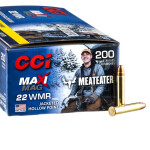 200 Rounds of .22 WMR Ammo by CCI Maxi-Mag MeatEater - 40gr JHP