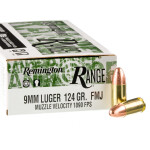 1000 Rounds of 9mm Ammo by Remington Range - 124gr FMJ