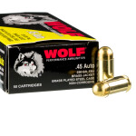 50 Rounds of .45 ACP Ammo by Wolf - 230gr FMJ ***STEEL CASES***