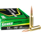 20 Rounds of 6.5 Creedmoor Ammo by Sierra MatchKing Competition - 140gr HPBT MatchKing