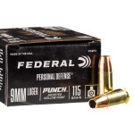 20 Rounds of 9mm Ammo by Federal Punch - 115gr JHP