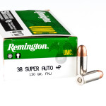 50 Rounds of .38 Super +P Ammo by Remington UMC - 130gr MC