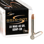 50 Rounds of .22 WMR Ammo by Speer Gold Dot - 40gr JHP