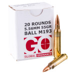 20 Rounds of 5.56x45 Ammo by Global Ordnance - 55gr FMJ M193