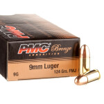 50 Rounds of 9mm Ammo by PMC - 124gr FMJ