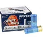 250 Rounds of 12ga White Rhino Ammo by Fiocchi - 1 1/8 ounce #8 shot