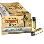 50 Rounds of .45 Long-Colt Ammo by Fiocchi - 250gr LRNFP