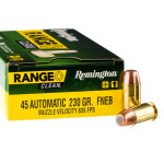 50 Rounds of .45 ACP Ammo by Remington Range Clean - 230gr FNEB