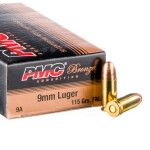 1000 Rounds of 9mm Ammo by PMC - 115gr FMJ