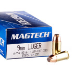 50 Rounds of 9mm Ammo by Magtech - 95gr JSP
