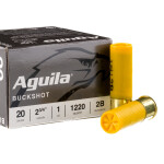 250 Rounds of 20ga Ammo by Aguila - 1 ounce #2 Buck