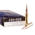 20 Rounds of .338 Lapua Ammo by Corbon Performance Match - 300 gr HPBT Subsonic