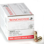 500 Rounds of .380 ACP Ammo by Winchester - 95gr FMJ