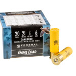 250 Rounds of 20ga Ammo by Federal Game Shok - 7/8 ounce #6 shot