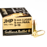 1000 Rounds of 9mm Ammo by Sellier & Bellot - 124gr JHP