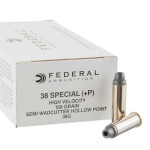 1000 Rounds of .38 Spl +P Ammo by Federal LE - 158gr LSWCHP 