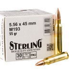 30 Rounds of 5.56x45 Ammo by Sterling - 55gr FMJ