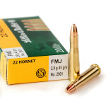 20 Rounds of .22 Hornet Ammo by Sellier & Bellot - 45gr FMJ