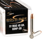 500 Rounds of .22 WMR Ammo by Speer Gold Dot Short Barrel - 40gr JHP
