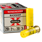 15 Rounds of 20ga Ammo by Winchester Super-X - 20 pellets #3 buckshot