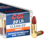 100 Rounds of .22 LR Ammo by CCI Clean-22 - 40gr Poly-Coated LRN