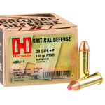 250 Rounds of .38 Spl +P Ammo by Hornady Critical Defense - 110gr JHP