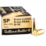 50 Rounds of 9mm Ammo by Sellier & Bellot - 124gr SP