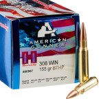 50 Rounds of .308 Win Ammo by Hornady American Gunner - 155gr HPBT