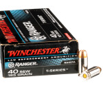 500 Rounds of 40 S&W Ammo by Winchester Ranger T-Series - 165gr JHP