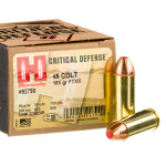 200 Rounds of .45 Long-Colt Ammo by Hornady Critical Defense - 185gr JHP