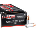 1000 Rounds of 9mm Ammo by Blazer - 115gr FMJ