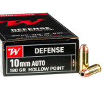 50 Rounds of 10mm Ammo by Winchester W Defense - 180gr JHP