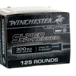 125 Rounds of .300 AAC Blackout Ammo by Winchester Super Suppressed - 200gr Open Tip