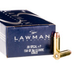 1000 Rounds of .38 Special +P Ammo by Speer Lawman Clean-Fire - 158gr TMJ