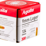 300 Rounds of 9mm Ammo by Aguila - 124gr FMJ