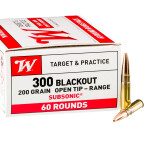 60 Rounds of 300 AAC Blackout Ammo by Winchester Super-X - 200gr Open Tip