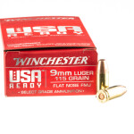 50 Rounds of 9mm Ammo by Winchester USA Ready - 115gr FMJ FN