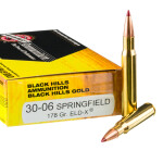 20 Rounds of 30-06 Springfield Ammo by Black Hills Gold - 178gr ELD-X