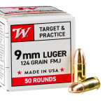 50 Rounds of 9mm Ammo by Winchester USA - 124gr FMJ