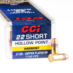 5000 Rounds of .22 Short Ammo by CCI - 27gr CPHP