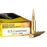 20 Rounds of 6.5 Creedmoor Ammo by Black Hills Gold - 120gr GMX